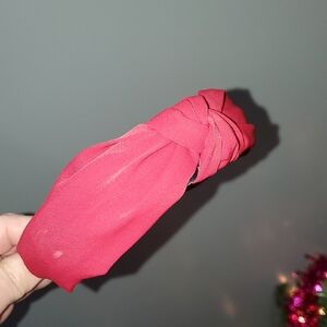 New handmade boutique top knot flexible wide headband red